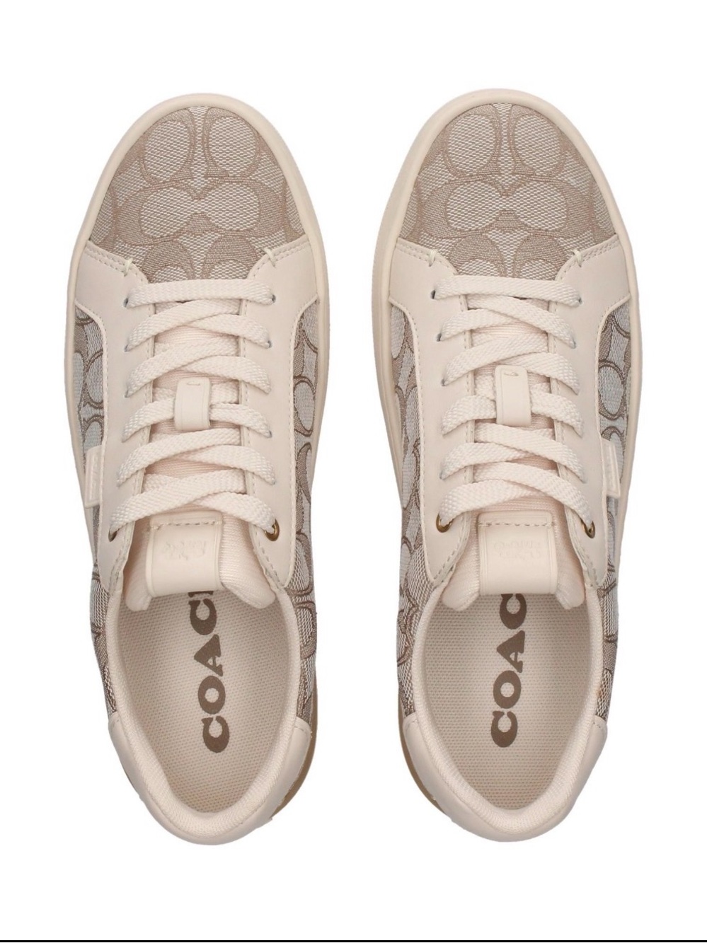 Coach Lowline Jacquard Sneakers Stone Chalk Women’s 7.5B With Box